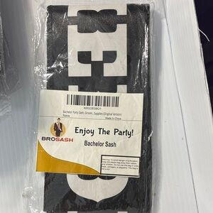 Black and White Bachelor Sash - New in Package
